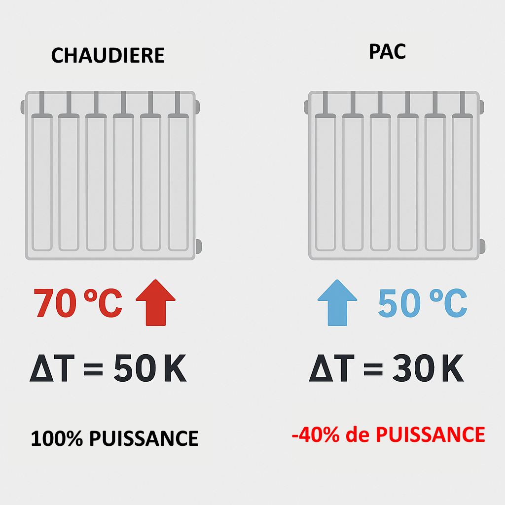 dimensionnement des radiateurs avec une pompe à chaleur air-eau
