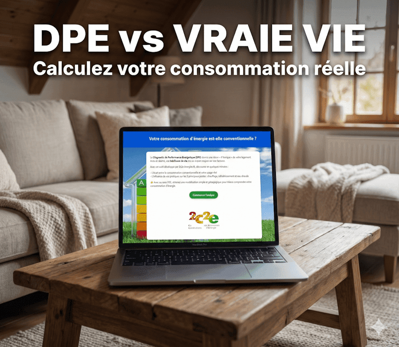 Outil simulation DPE vs consommation réelle 2c2e énergies Rénovation Perpignan Narbonne